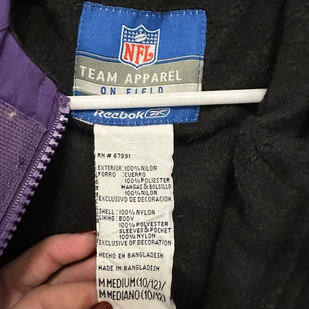 Rare Vintage Minnesota Vikings Kids M 10/12 Stadium Jacket Coat NFL Reebok